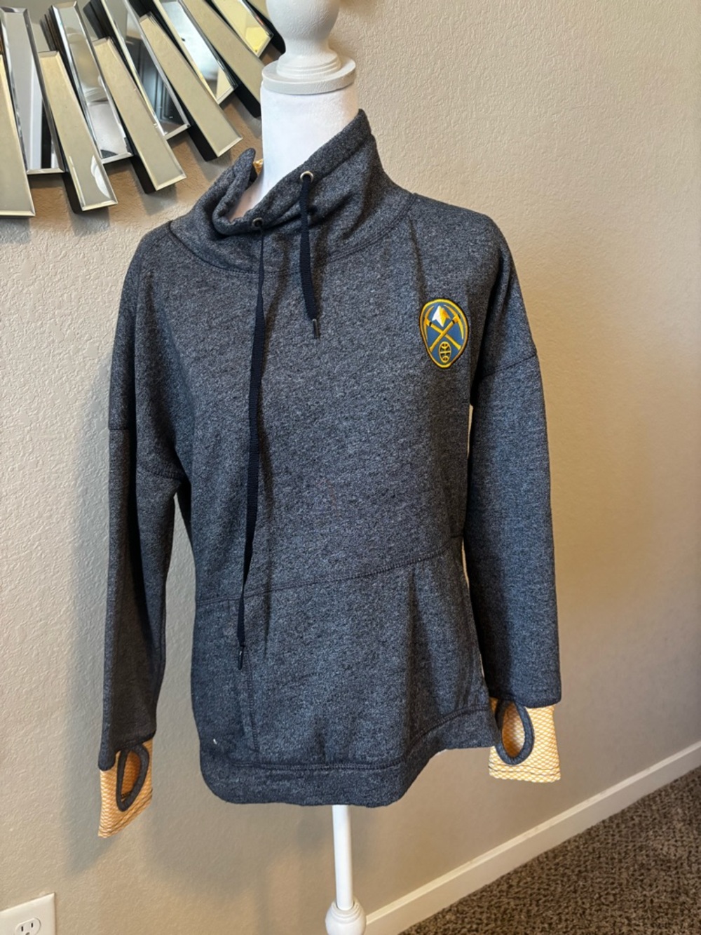 Antigua Gray Pullover with Yellow Trim